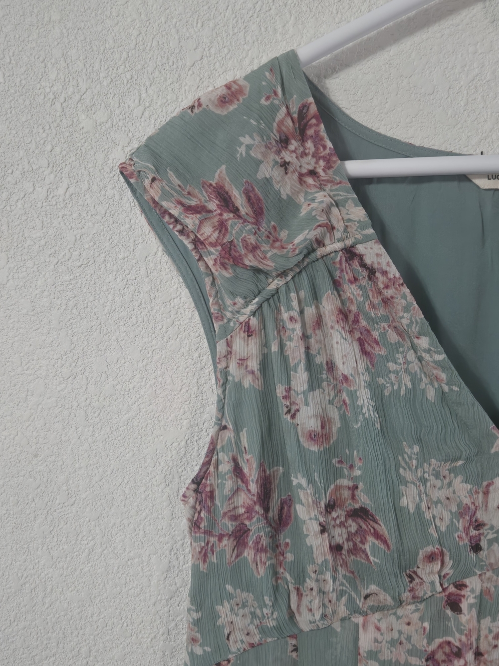 Lucky Brand Sage Green Floral V-Neck Maxi Dress - Picture 5 of 13